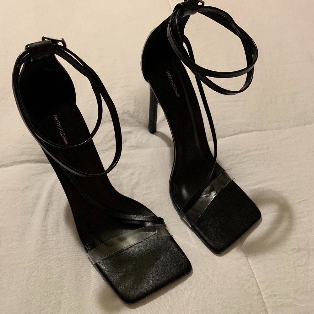 Pretty Little Thing black heels